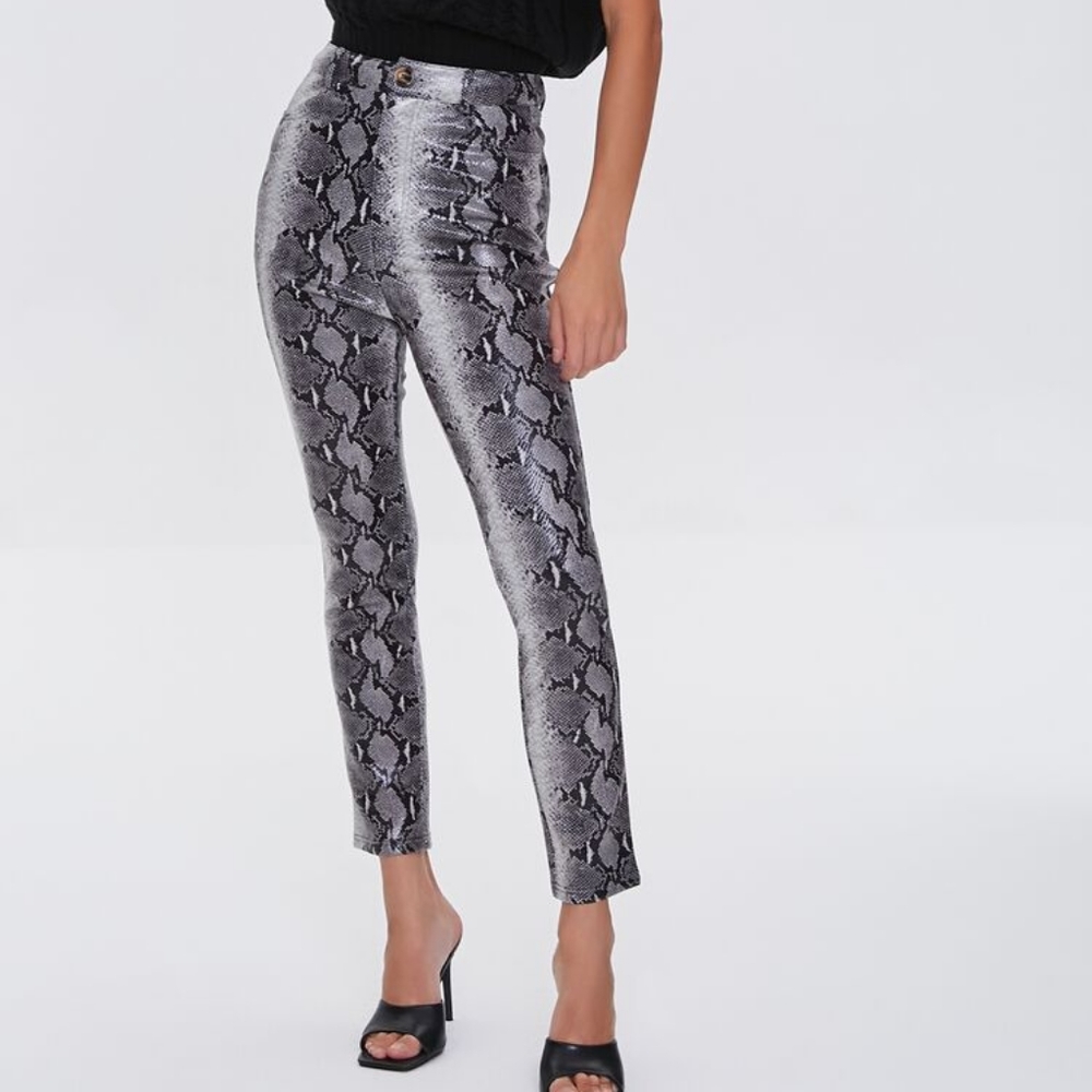 Snakeskin Print Pants